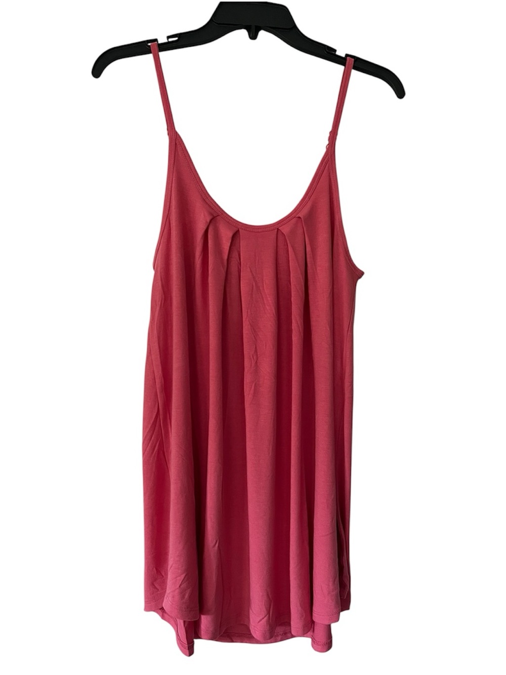 Zenana Womens Rose Pink Adjustable Spaghetti Strap Swing Tank Top Size Small New - Picture 2 of 7
